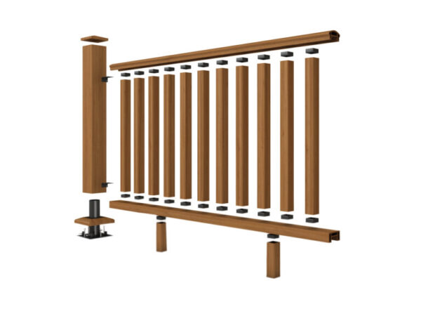 Balustrade Post & Rail System 1.8 metre module - Brown