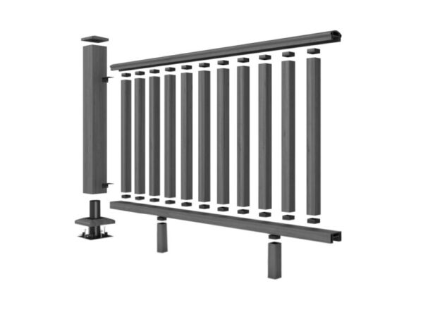 Balustrade Post & Rail System 1.8 metre module - Charcoal