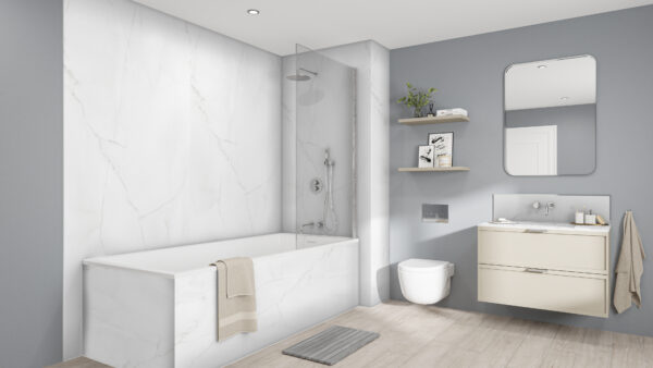 Athena-Marble-Chrome-Glacier-White-Splashback (1) ATHENA MARBLE Mermaid Elite 2420x1200x10mm PF/T&G