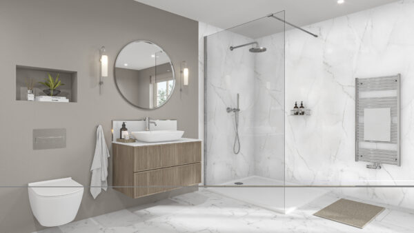 Athena-Marble-Chrome-Glacier-White-Splashback ATHENA MARBLE Mermaid Elite 2420x1200x10mm PF/T&G