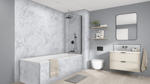 Fumo-Black-Glacier-White-Splashback (1) FUMO Mermaid Elite 2420x1200x10mm T&G