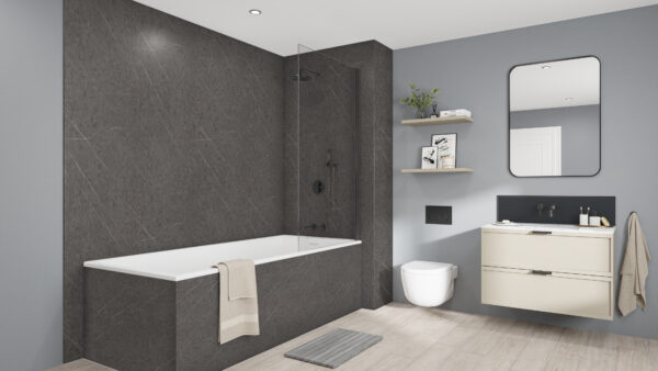 Greystone-Marble-Black-Midnight-Grey-Splashback (1) Greystone Marble 2420 x 1200 x 9mm PF