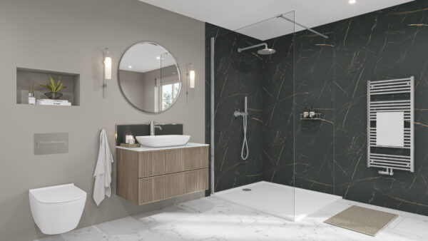 Marbre-Celeste-Chrome-Hadrian-Green-Splashback Marbre Celeste 2420 x 580 x 9mm DPF