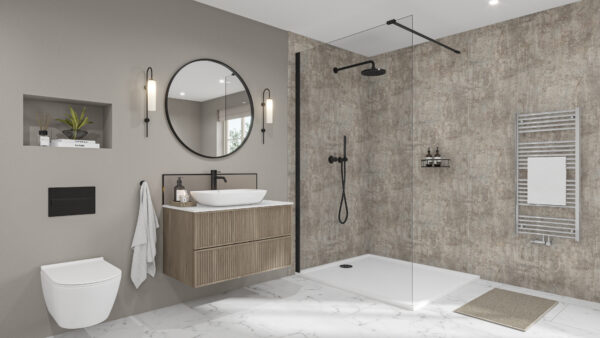 Modern-Concrete-Black-Terra-Grey-Splashback Modern Concrete 2420 x 1200 x 9mm T&G