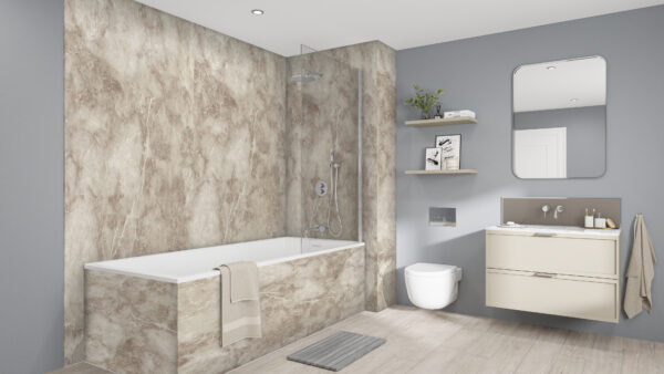Onyx-Marrone-Chrome-Terra-Grey-Splashback (1) Onyx Marrone 2420 x 160 x 9mm PF