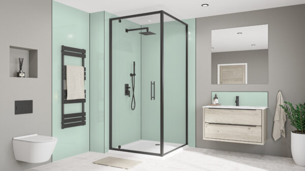Seabreeze-Green-Black-Tempesta-Splashback Terra Grey / Seabreeze Green Alloy 2440 x 900 x 4
