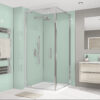 Seabreeze-Green-Chrome-Tempesta-Splashback Terra Grey / Seabreeze Green Alloy 2440 x 900 x 4