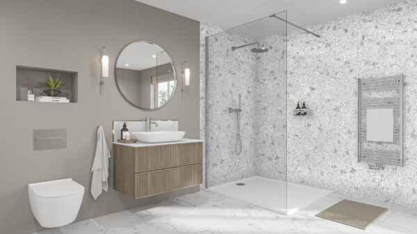 Terrazzo-Nuage-Chrome-Fossil-Stone-Splashback Terrazzo Nuage 2420 x 1200 x 9mm T&G
