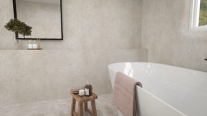 Bathroom5---York250 WALL PANEL 5mm x 250mm x 2.6m (YORK BEIGE MATT) (PACK 4)