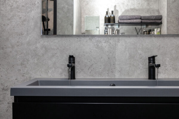 DC01D74 ZX Grey Concrete 600 x 2600 2 Tap SOLID WALL PANEL 5mm x 300mm x 600mm (GREY CONCRETE) (PK11)