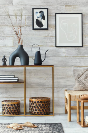 Modern,Composition,In,Stylish,Living,Room,Interior,With,Design,Armchair, FEATURE WALL+ 6mm x 154mm x 1.2m (ETCHED WHITE CABIN) (PK 9)