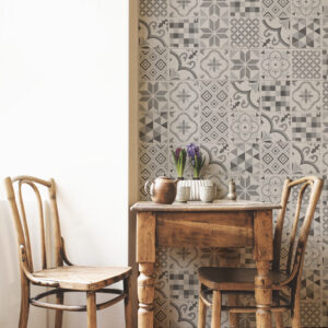 Vintage,Interior,Design,Of,Kitchen,Space,With,Small,Table,Against FEATURE WALL+ 6mm x 154mm x 1.2m (VICTORIAN GREY) (PK 9)