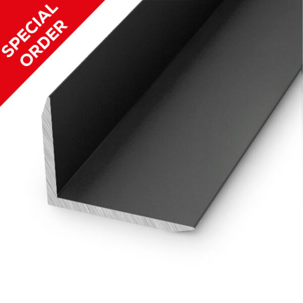 ALUMINIUM EXT CORNER/COVER PROFILE 12mm x 14mm x 2.6m (BLACK)