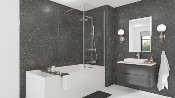 Terrazzo-Noir-Chrome Terrazzo Noir 2420 x 900 PLY CC P1