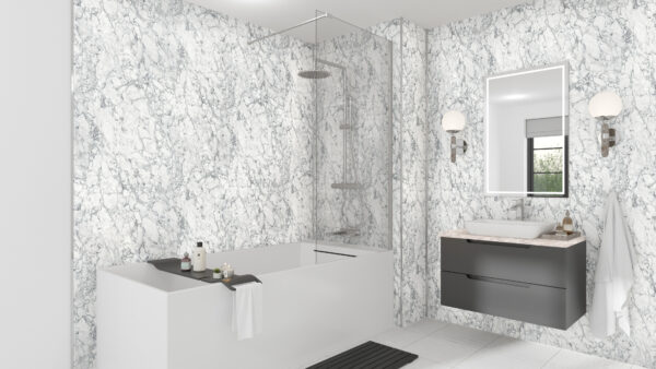 White Marble 2420 x 585 PLY TG P1