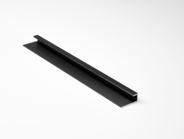 Zest aluminium black end cap trim DC58G87PK ALUMINIUM END CAP 6mm x 18mm x 2.6m (BLACK)